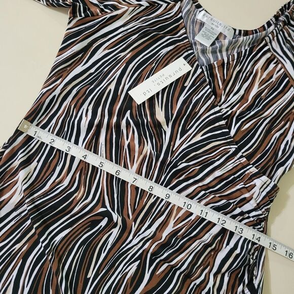 Pursuits Swirly Stripe Jersey V-neck Midi Dress - Picture 5 of 16